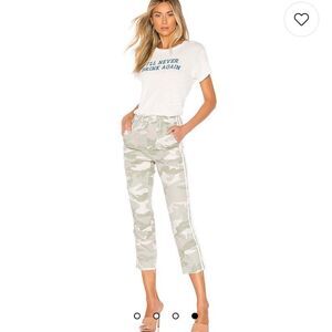 MOTHER Green Camouflage Cropped Pants